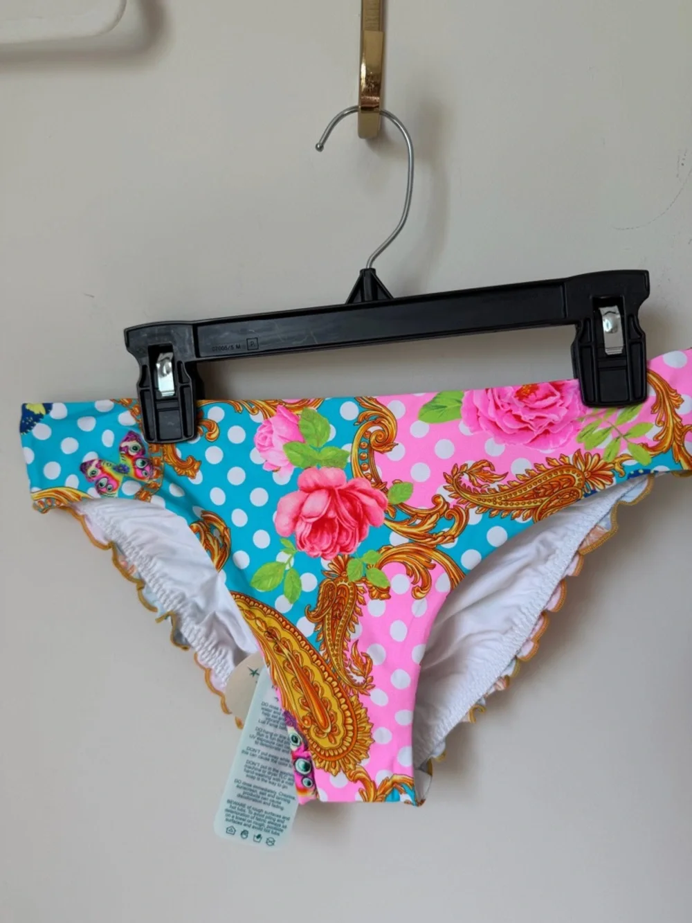 Luli Fama Neon colorful Paisley Print Bikini top and bottom Set
